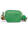 Зелена дамска чанта със златисти капси Sita-2 снимка