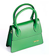 Малка дамска зелена трапецовидна чанта от естествена кожа Rene-2 снимка