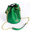 Зелена дамска кожена чанта с кроко релеф Tanita-0 снимка