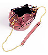 Розова дамска кожена чанта с кроко релеф Tanita-3 снимка