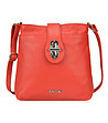 Червена дамска чанта за рамо от естествена кожа Tanita-0 снимка