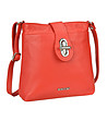 Червена дамска чанта за рамо от естествена кожа Tanita-2 снимка