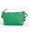 Дамска кожена чанта за рамо в зелено Federica-2 снимка