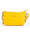 Жълта дамска кожена чанта за рамо Federica-1 снимка