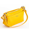 Жълта дамска кожена чанта за рамо Federica-3 снимка
