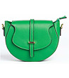 Зелена дамска кожена чанта с презрамка Ivon-1 снимка