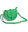 Зелена дамска кожена чанта с презрамка Ivon-3 снимка