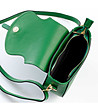Зелена дамска кожена чанта с презрамка Ivon-4 снимка