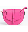 Розова дамска кожена чанта с презрамка Ivon-1 снимка