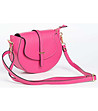 Розова дамска кожена чанта с презрамка Ivon-3 снимка
