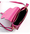 Розова дамска кожена чанта с презрамка Ivon-4 снимка