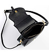 Черна дамска кожена чанта с презрамка Ivon-4 снимка