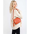 Малка кожена дамска оранжева чанта Delfina-0 снимка