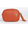 Малка кожена дамска оранжева чанта Delfina-2 снимка