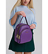 Лилава малка дамска кожена чанта-раница Miranda-4 снимка