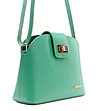 Дамска кожена зелена чанта Ilana-3 снимка