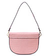 Розова дамска кожена чанта с кроко релеф Valerie-2 снимка
