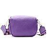Дамска кожена чанта в лилаво с декоративни капси Berta-2 снимка