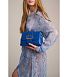 Синя дамска кожена чанта Eve-0 снимка