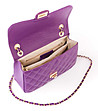 Кожена дамска чанта в лилаво Malvina-4 снимка