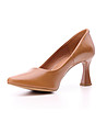 Кафяви дамски кожени обувки на ток Tassia-2 снимка