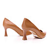 Кафяви дамски кожени обувки на ток Tassia-4 снимка