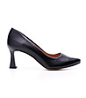 Черни дамски кожени обувки на ток Tassia-1 снимка