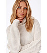 Дамски пуловер цвят слонова кост Simpli-2 снимка
