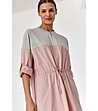 Розова рокля Sklalska със сив контрастен панел-2 снимка
