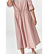 Розова рокля Sklalska със сив контрастен панел-3 снимка