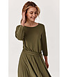 Рокля в цвят маслина Azowa от фино плетиво -2 снимка