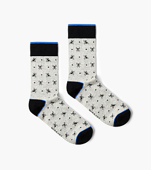 Сиви мъжки чорапи с принт паяци Spider снимка