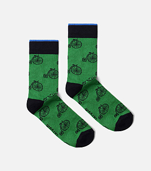 Зелени мъжки чорапи с принт Nico снимка