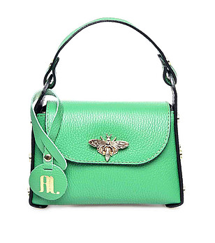 Малка зелена дамска чанта от естествена кожа Irosa снимка