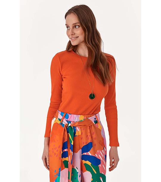 Дамска блуза в оранжево с памук Bea снимка