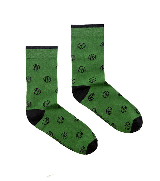 Зелени мъжки чорапи с принт зарове Cubi снимка