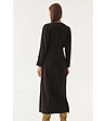 Тъмнокафява дълга рокля Aspena с колан-1 снимка