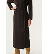 Тъмнокафява дълга рокля Aspena с колан-4 снимка