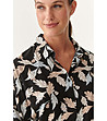 Черна дамска риза с флорален принт Fela-2 снимка