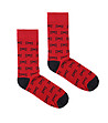 Червени мъжки чорапи с принт рамки Gliso-0 снимка