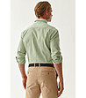 Мъжка памучна риза в зелено и бяло Firstie-3 снимка