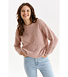 Дамски пуловер в цвят пудра Karra-0 снимка