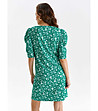 Къса рокля в зелен нюанс с принт Celia-1 снимка