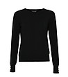 Черен дамски пуловер машинно плетиво Luisa-4 снимка