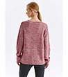 Дамски пуловер в меланж на розово и синьо Netty-1 снимка