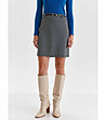 Сива трапецовидна пола с минималистичен принт Chica-0 снимка