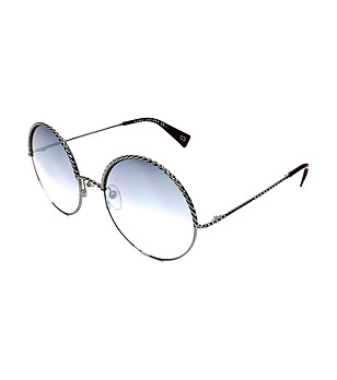 Кръгли дамски слънчеви очила със сребристи рамки снимка