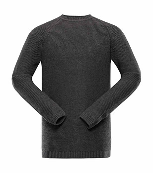 Мъжки памучен пуловер в сиво Wer снимка