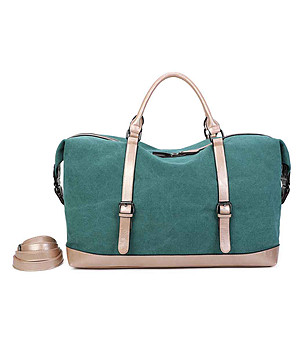 Зелена чанта за път с контрастни детайли Vina снимка