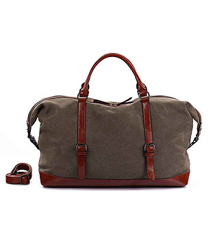 Чанта за път в цвят каки с контрастни детайли Vina снимка